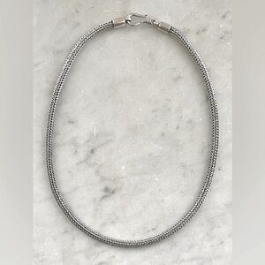 Silpada .925 Sterling Silver Omega Necklace N0603 w/ Silver Tone Cross Pendant